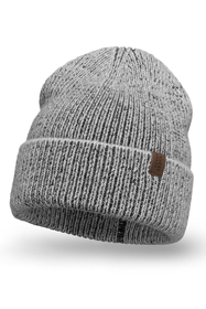 Vivisence Damen Mütze Winter Strickmütze Zweifarbigem Wärmendem Garn Herbst 7098, grau