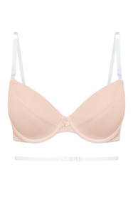 Vivisence Durchsichtige Träger Push-Up BH Ideal Für Rückenfreie Kleidung 1035, beige