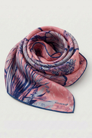 Vivisence Damen Seidentuch Handgerollte Kanten Hautfreundlich Vielseitig, rosa/blau