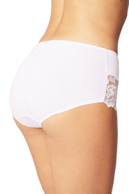 Vivisence women's smooth high waist lace briefs 4008, white