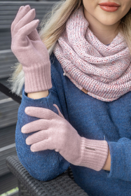 Vivisence Damen Handschuhe Winter Weichem und Warme Ideal für Kaltes Wetter 7202, puderrosa