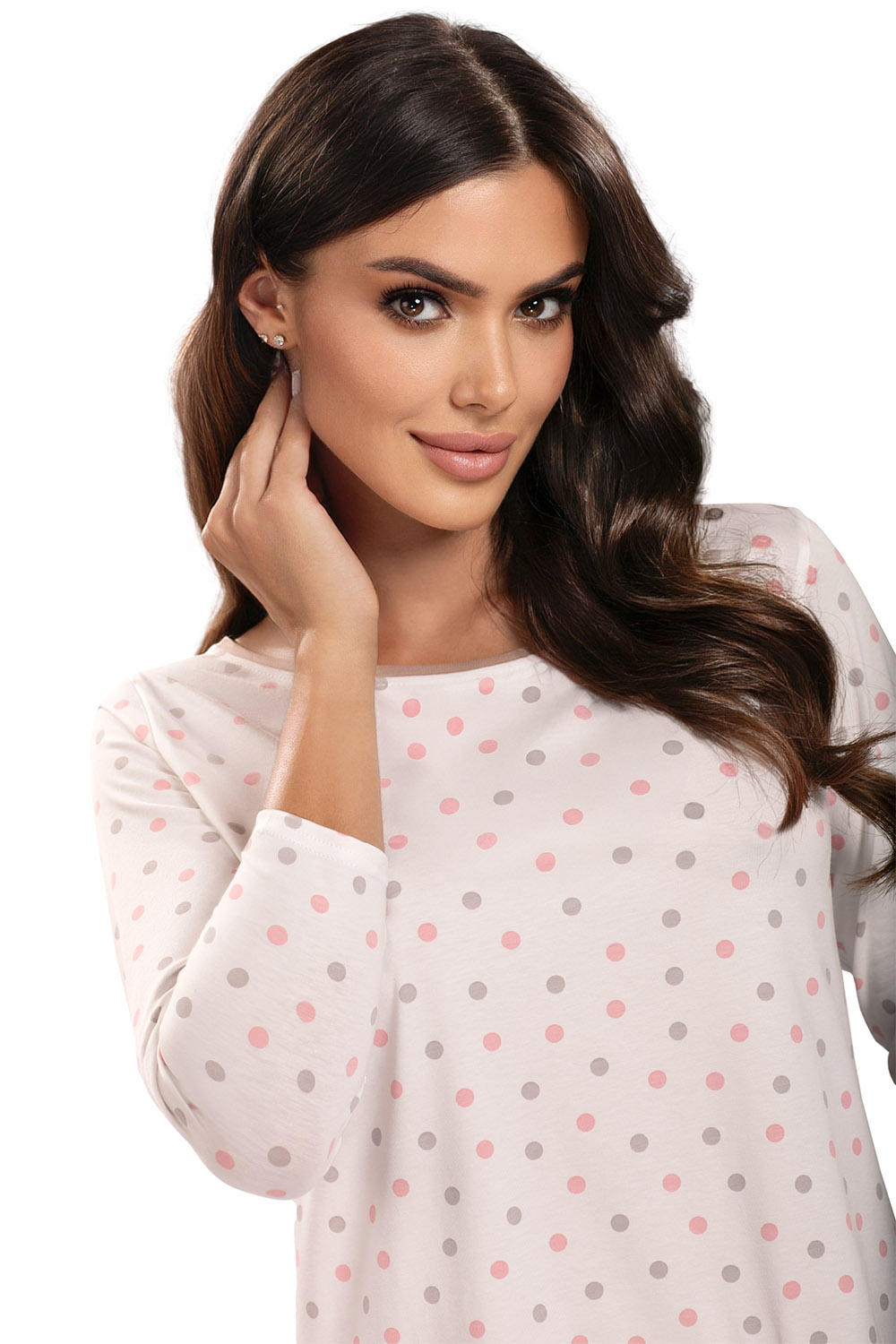 Vivisence Damen Pyjama Schlafanzug Kurzarm Nachtwäsche  2teilig Set Bequem 2033, ecru/beige