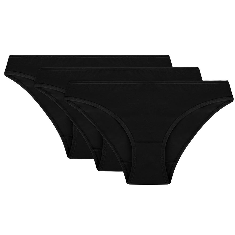 Vivisence Damen Slip Baumwolle Klebt am Körper Für Unsichtbaren Komfort 4003, schwarz