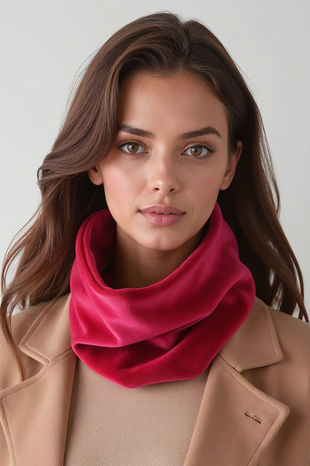 Vivisence Femme Snood Hiver Tricot Doux En Coton Confortable Chaleur Chaque Jour, rubis