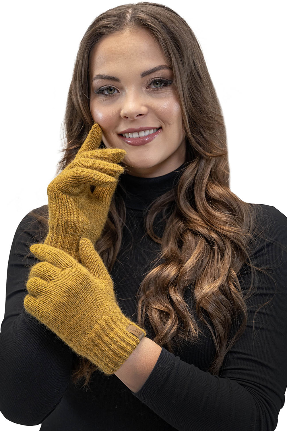 Vivisence Women's Winter Gloves Soft And Warm Ideal For Cold Weather 7014, dark yellow