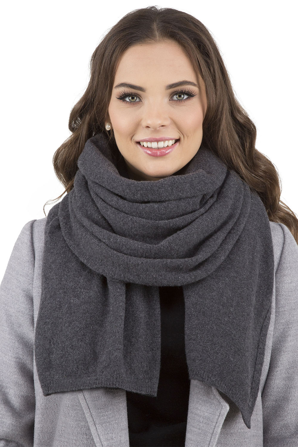Vivisence Écharpe Femme Hiver Chaude Et Confortable Pour Les Journées Froides 7101, gris foncé