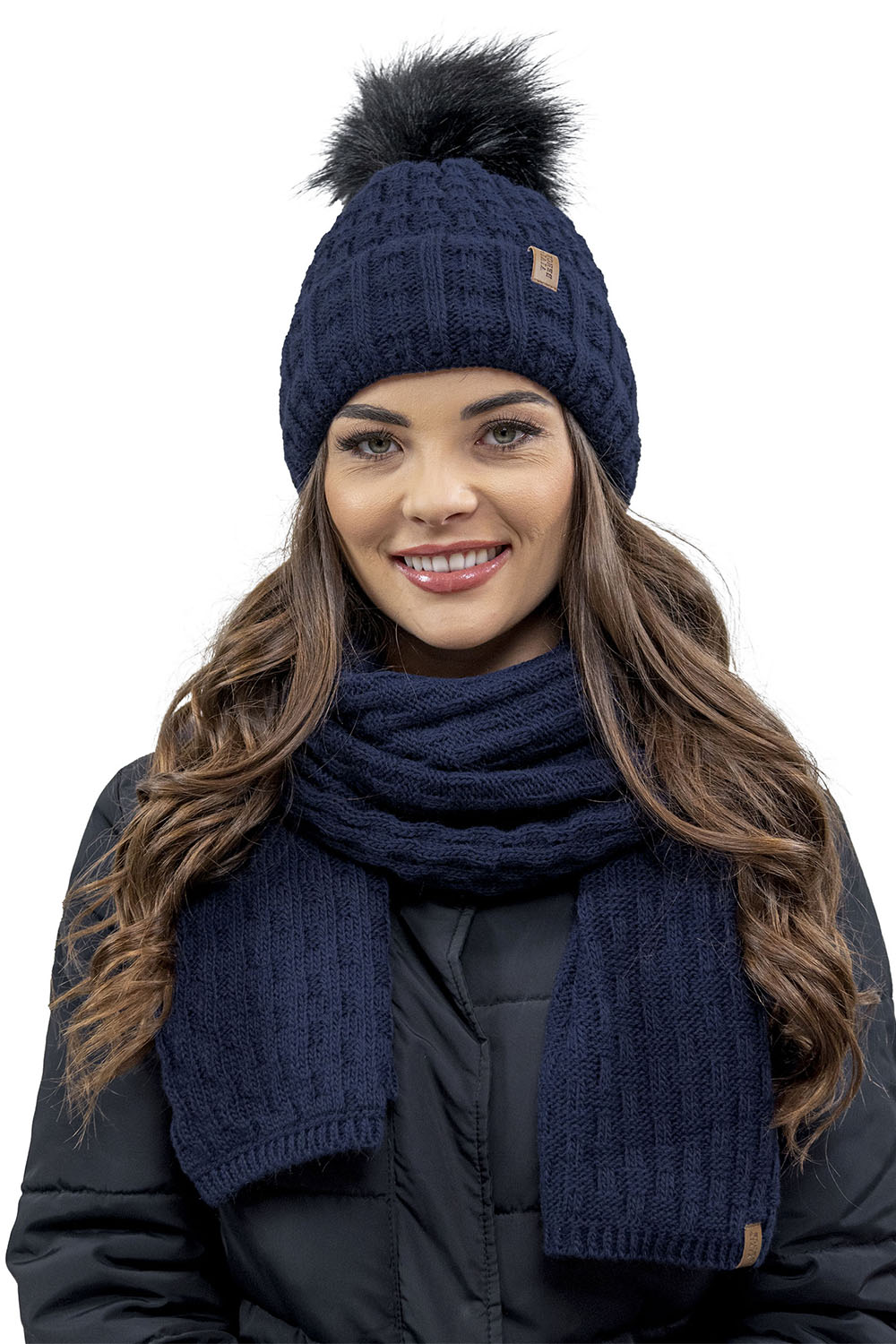 Vivisence Écharpe Femme Hiver Douce Et Chaude Pour Les Journées Froides 7015S, bleu foncé