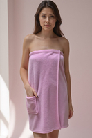 Vivisence Relaxation Set Cotton Blend Home Spa Towel with Headband and Glove, Pink