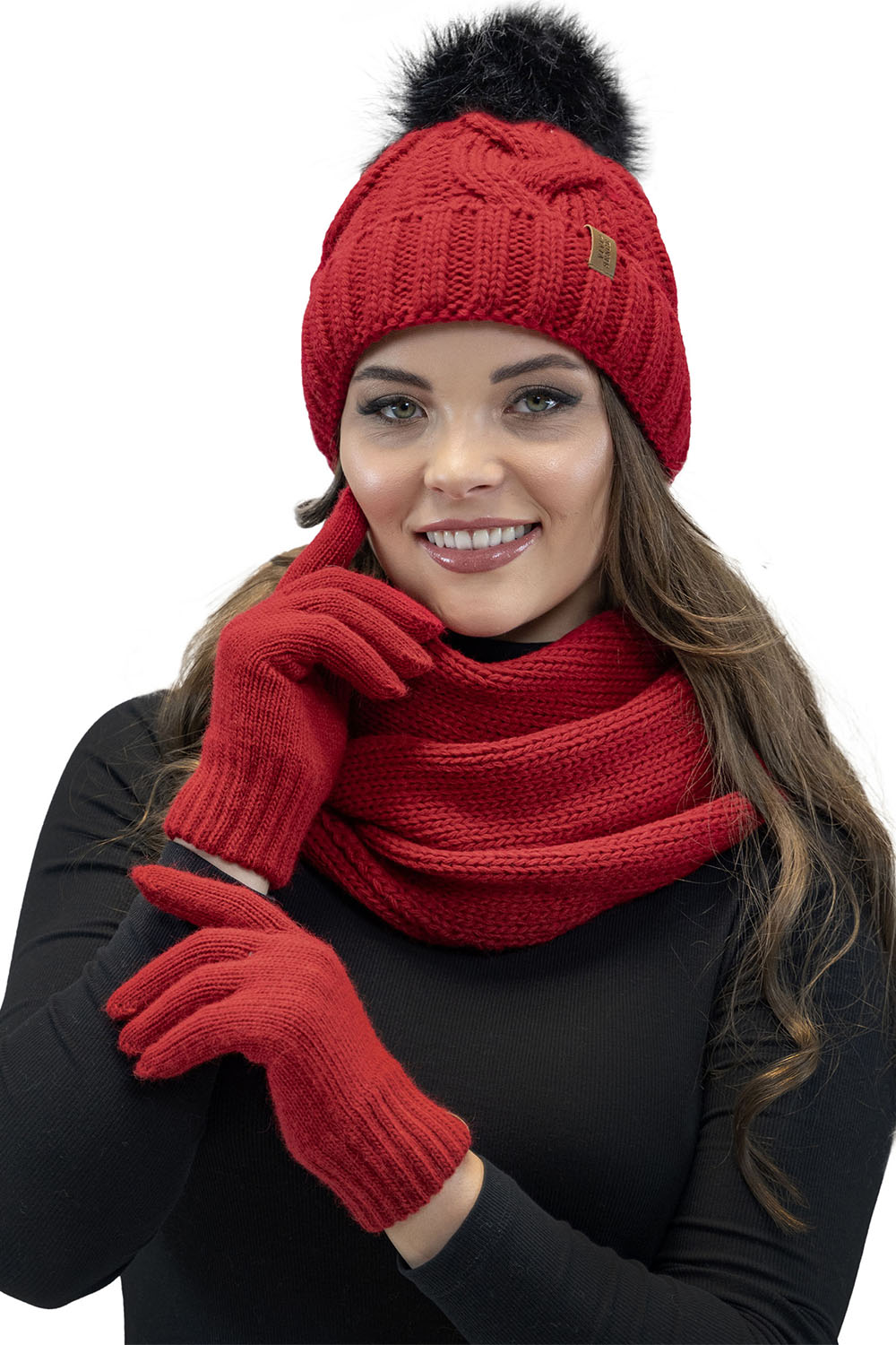 Vivisence Women's Winter Gloves Soft And Warm Ideal For Cold Weather 7014, red