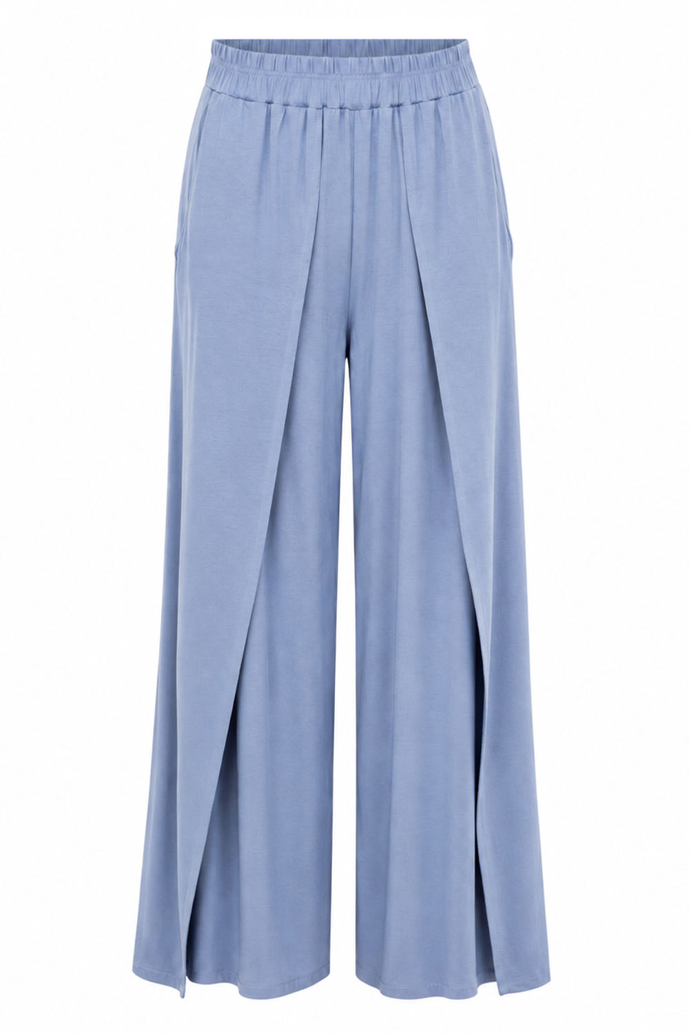 Vivisence pantalon large en viscose femme coupe wide leg, bleu