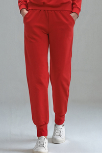 Vivisence Femme Pantalon Survêtement Coton Coupe Ample Confort Quotidien 9103, rouge