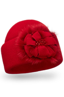 Vivisence Bonnet Femme Toque Laine Vierge Fait Main Chaud Idéal Pour L’Automne 7093, rouge