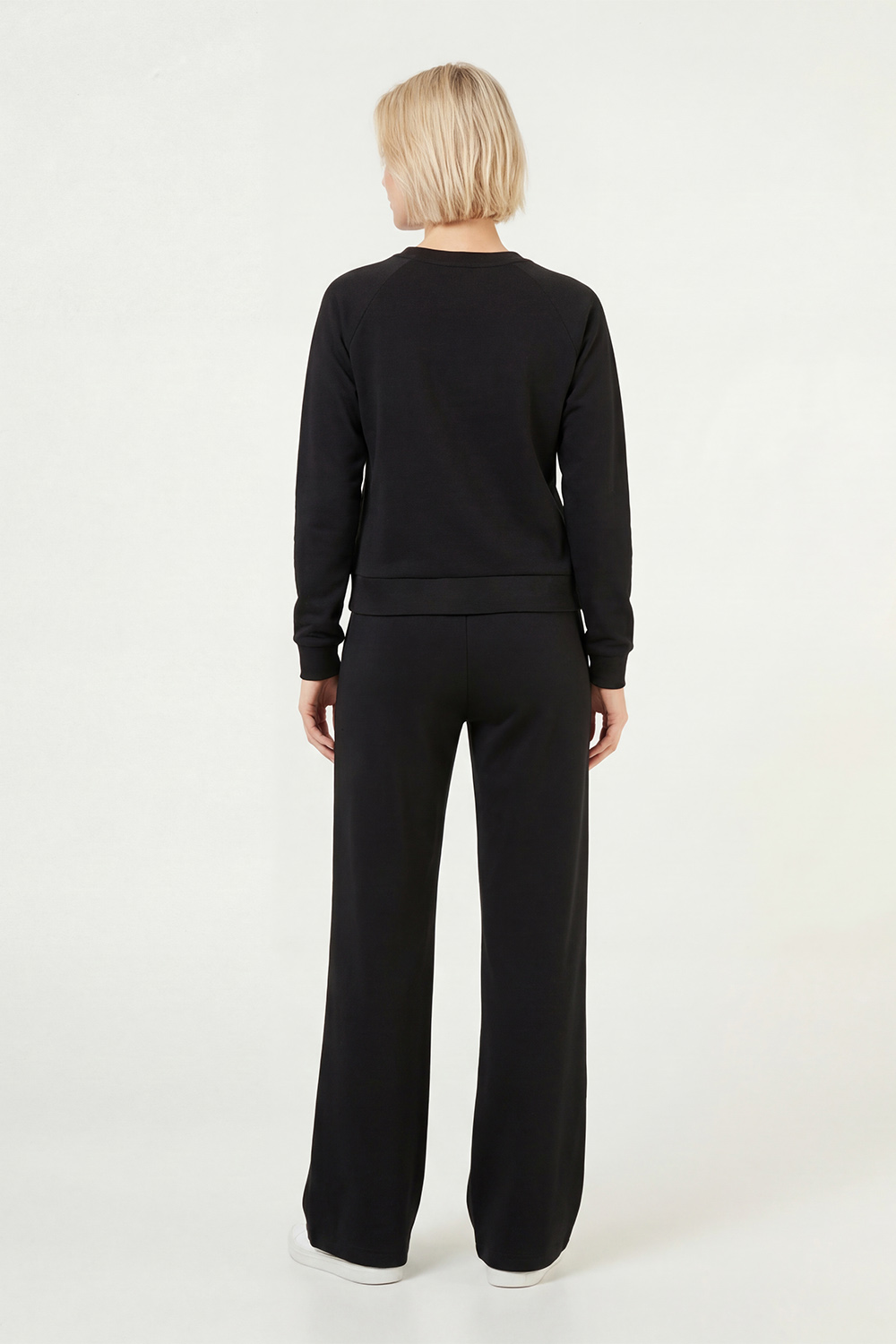 Vivisence Femme Ensemble de Survêtement Sweat Et Pantalon Tissu Extensible Confort Quotidien, noir