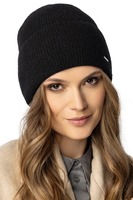 Vivisence Bonnet Femme Doux Tricoté Avec Revers Doublure Intérieure Hiver 7096, noir