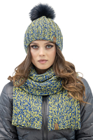 Vivisence Winter Bommelmütze für Damen Herbst Frauen Wintermütze mit Bommel Antistatischem Innenfutter Perfekte Passform für Kalte Wintertage Modell 7086, gelb