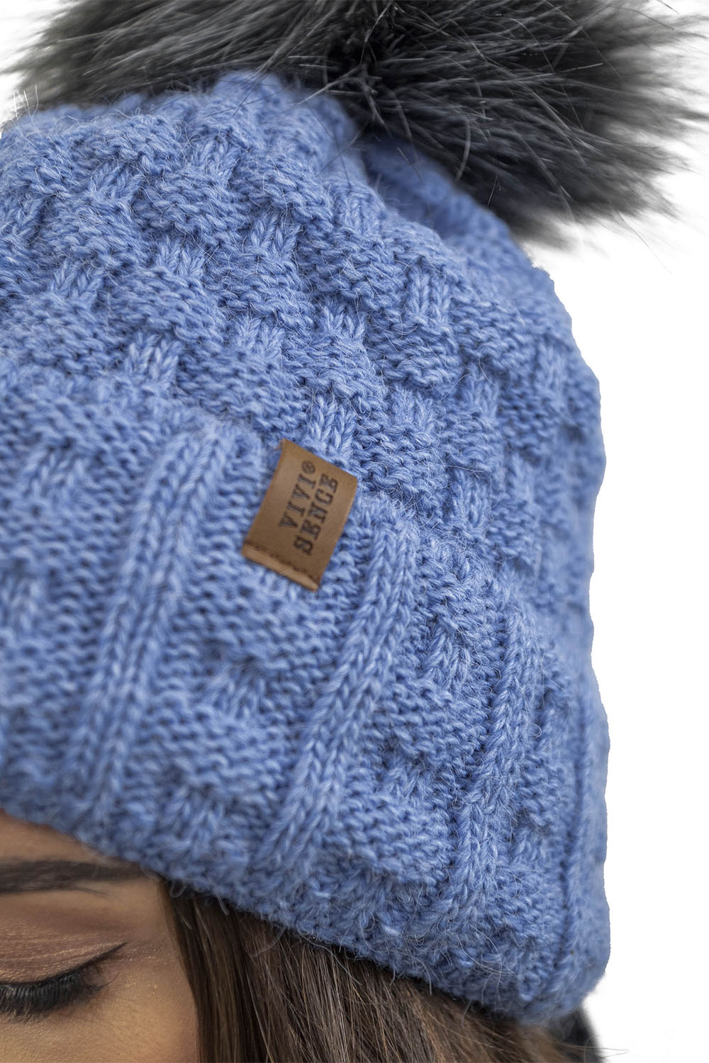 Vivisence Women Winter Hat Scarf And Gloves Set Fleece Lined Soft Knit Warmth, jeans