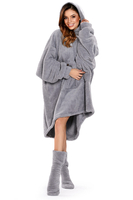 Vivisence Damen Deckenpullover Mit Socken Warm Flauschig One Size Geschenk 5028Kmpl, grau