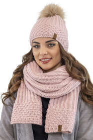 Vivisence Knitted Classic Scarf For Women Soft And Warm Everyday Look 7016S, powder pink