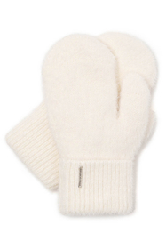 Vivisence Women's Gloves for Winter and Autumn Stylish Fleece Lined One Finger With Turned Up Hem Made From Soft Yarn Perfect For Cold Winter Days 7205, ecru