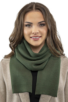 Vivisence Damen Mütze mit Schal Mit Blume Applikation Wärme An Wintertagen 7006, grün