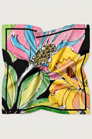 Vivisence Women Silk Scarf Silk Bandana Hand Rolled Edges Gentle On Skin, yellow/green/pink