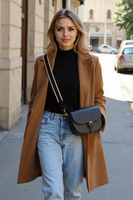 Vivisence Sac Bandoulière Femme Bande Décorative Pour un Usage Quotidien, noir