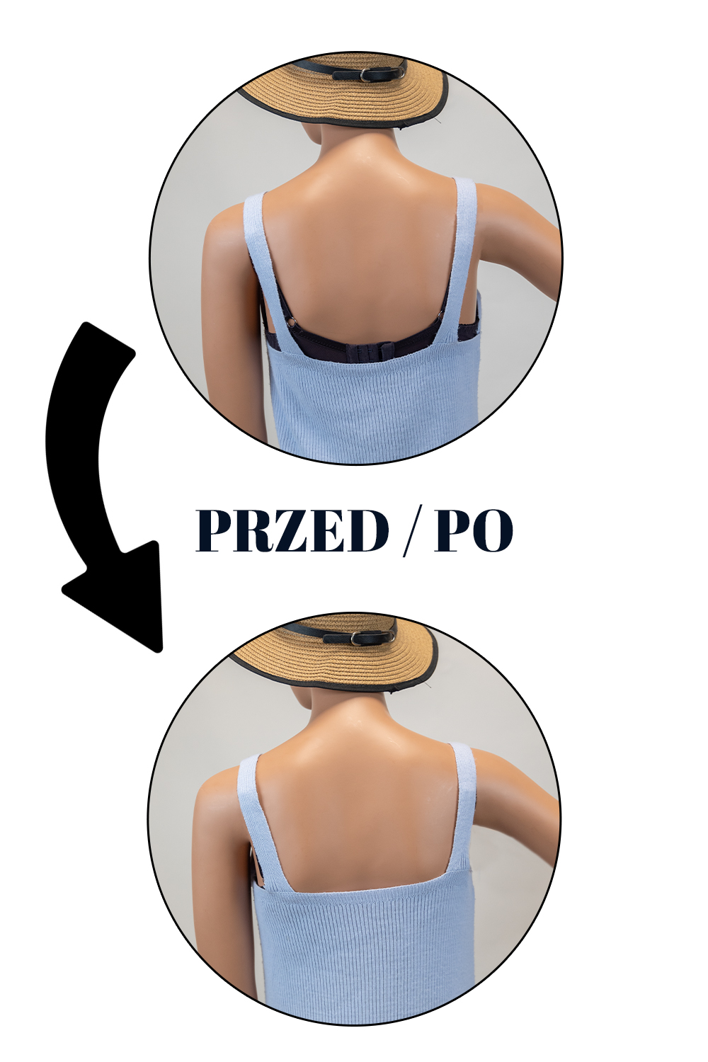 Vivisence low back bra converter bra strap 8002, Black