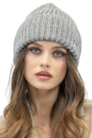 Vivisence Bonnet Femme Hiver Tricot Classique Ajustement Parfait 7088, gris clair