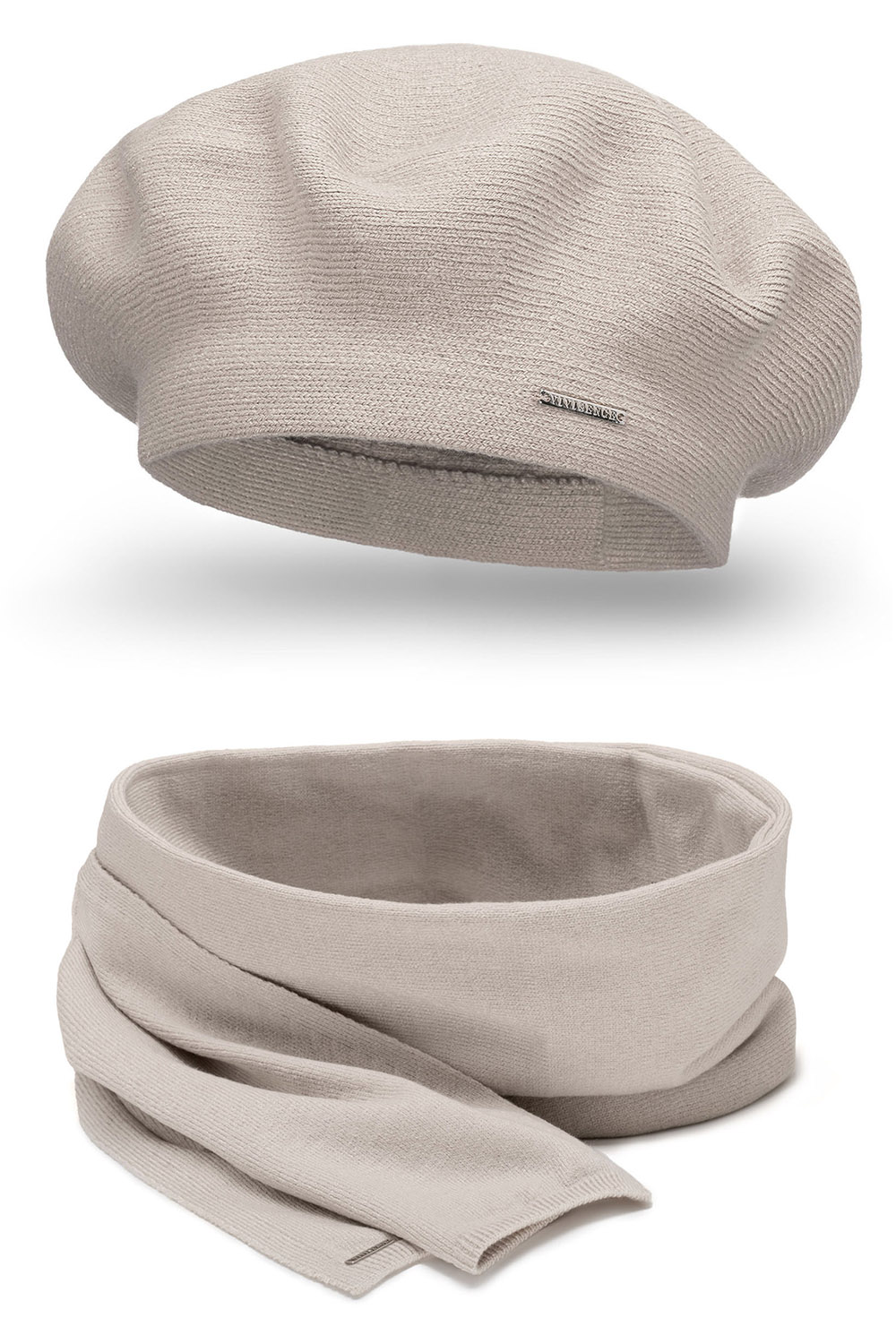 Vivisence Béret Et Écharpe Femme Pour L'automne et L'hiver En Laine Et Acrylique Ensemble Chic Pour L'Hiver Accessoire Mode Durable Pour Cadeau Parfait Confort Et Élégance 7005Kmpl, beige