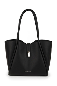 Vivisence Damen Schultertasche Mit Magnetklappe Und Kosmetiktasche Für Den Alltag, Schwarz