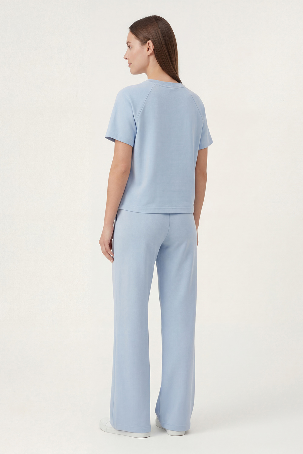 Vivisence Femme Ensemble De Détente Maille Douce Et Élastique Confort Quotidien, bleu ciel