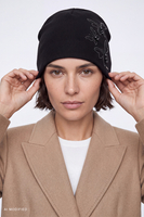 Vivisence Women's Beanie Hat Knitted Wool Blend Winter Fashion, black