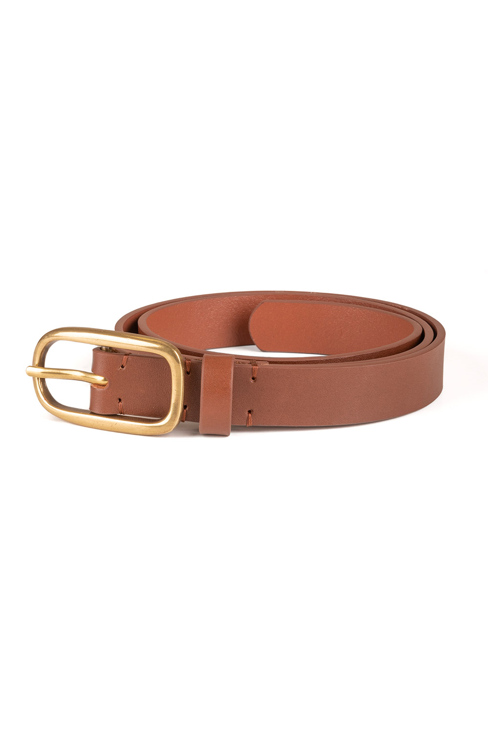 Vivisence Damen Gürtel Echtleder goldene Schnalle Ledergürtel P0004, Braun