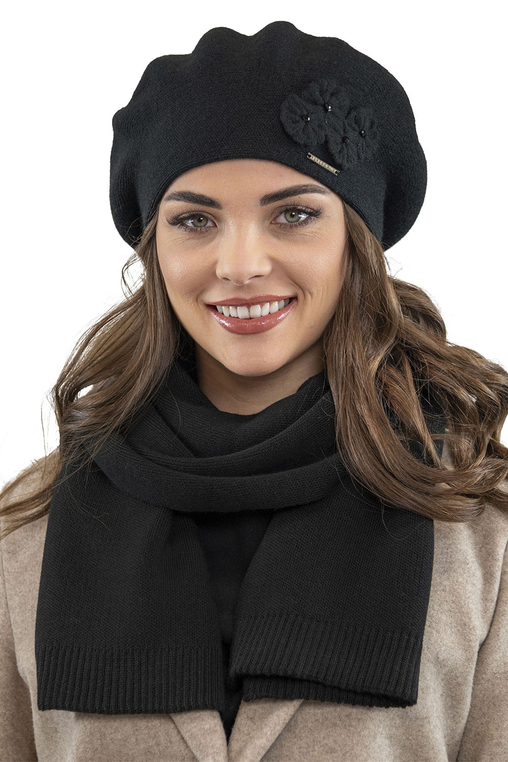 Vivisence Écharpe Femme Hiver Avec Nœud Décoratif Pour Les Journées Froides 7104, noir