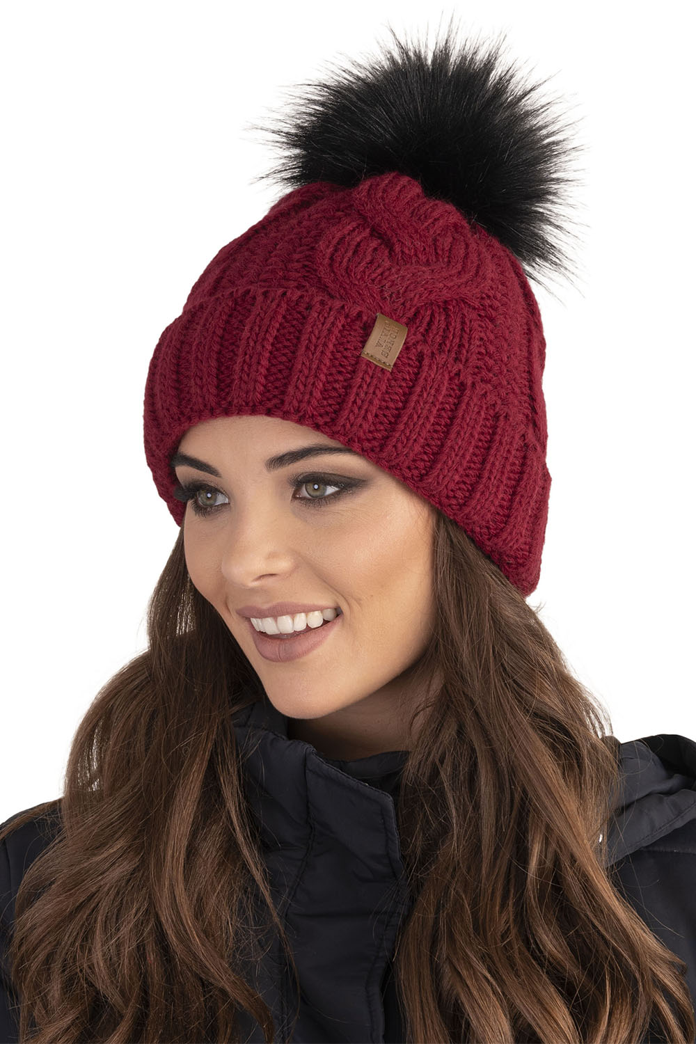 Vivisence Ensemble Hiver Chapeau Comin Gants Pour Confort Quotidien, bordeaux