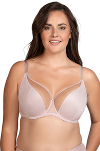 Vivisence BH Mit Bügel Halbtransparente Cups Für Offenbartes Dekolleté, Beige