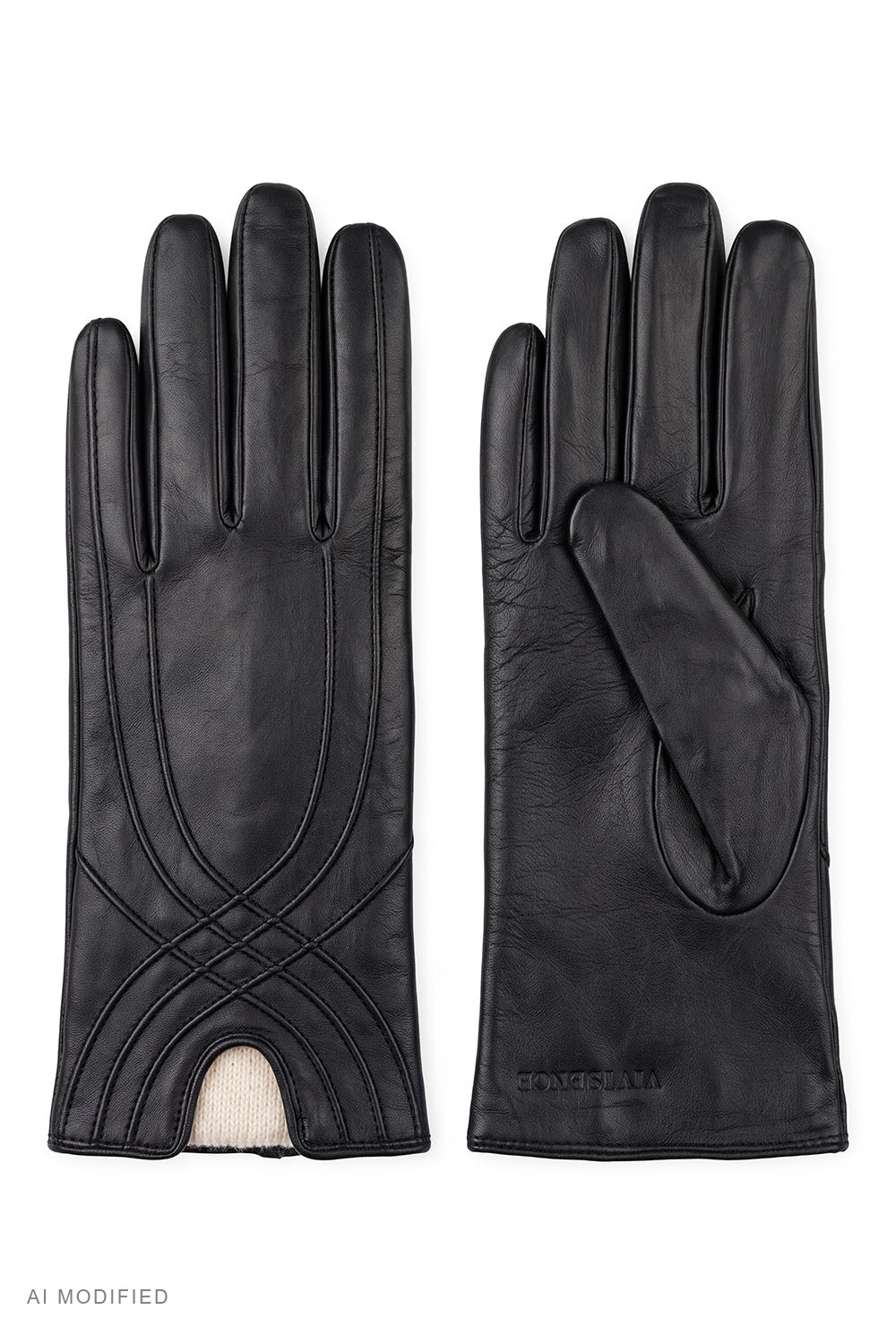 Vivisence Damen Lederhandschuhe Naturleder Winter Wärme Touchscreen, schwarz