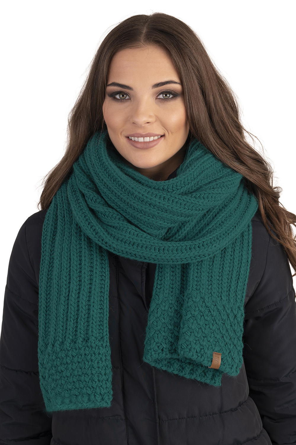 Vivisence Bonnet Et Écharpe Femme Pour L'automne et L'hiver Ensemble En Fil Chaud Avec Doublure En Polaire Anti-Statique Et Pompon En Fausse Fourrure Parfait Pour Les Froids Jours 7016Kmpl, turquoise foncé