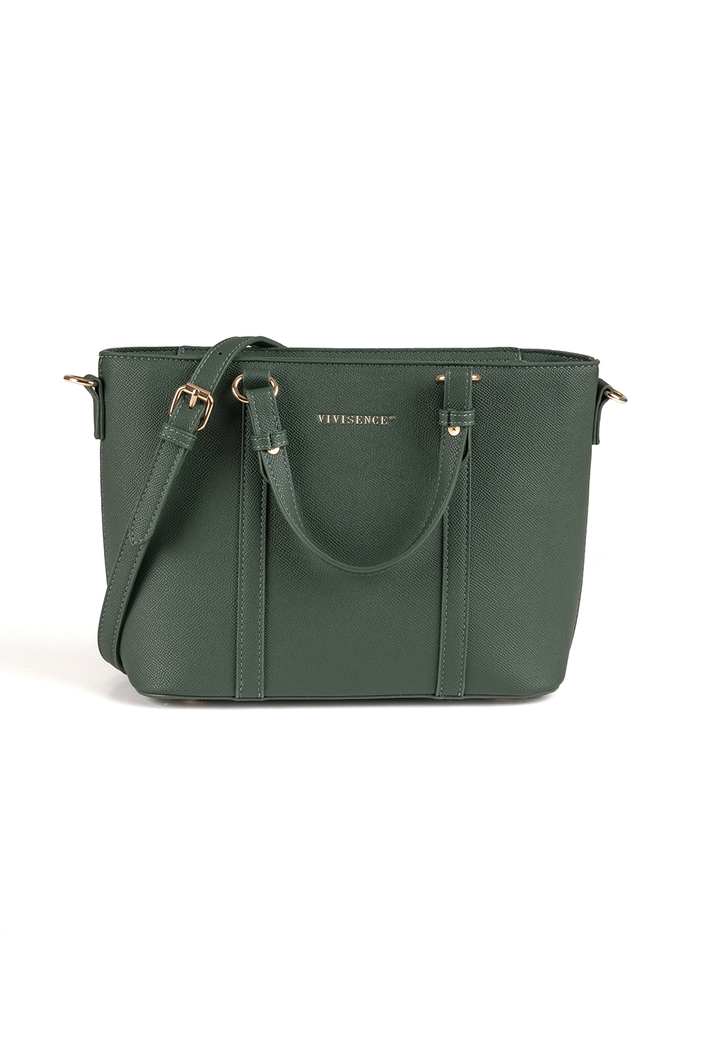 Vivisence Damen Schultertasche mit Reißverschluss Verstellbarer Riemen, Grün