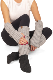 Vivisence Damen Strickhandschuhe Weiche Wärme Für Kalte Tage, Grau