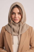 Vivisence Damen Kapuze Bindung Verstellbar Vollständiger Kopfschutz, beige
