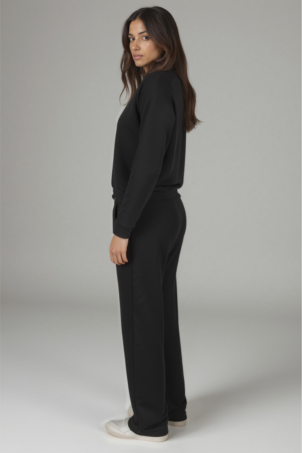 Vivisence Tracksuit Set Cotton Long Sleeve Perfect for Everyday Wear 9205, Black