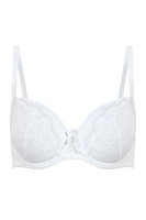 Vivisence Womens Lace Underwire Bra With Soft Cups Adjustable Straps Mesh Details Ideal For Everyday Wear, white