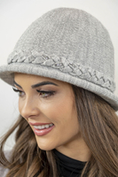Vivisence Bonnet Femme Style Classique En Tricot Chaud Pour L’Automne Hivernal 7043, gris clair