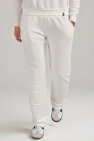 Vivisence Women's Sweatpants Wide Leg Lounge Relaxed Fit High Waist Knit Trousers With Elastic Waistband And Side Pockets Ideal For Casual Everyday Or Homewear Looks 9102, White