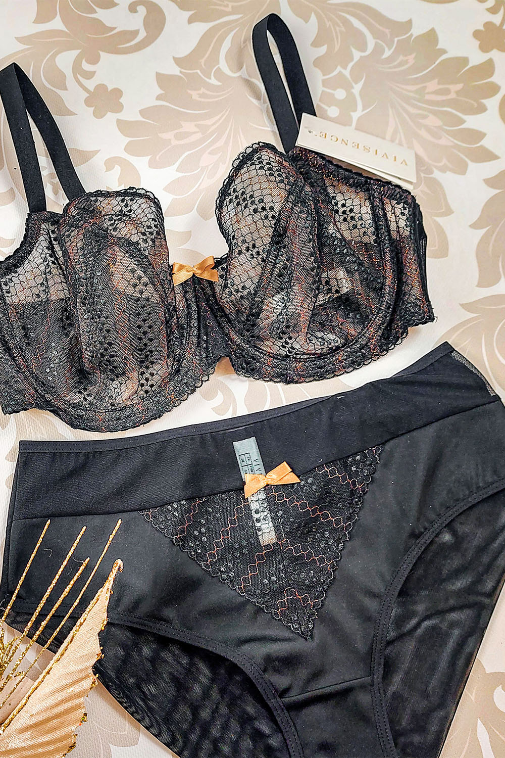 Vivisence soutien-gorge non-paddé brodé 1053, noir