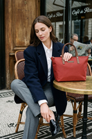 Vivisence Damen Handtasche Reißverschluss Mit Abnehmbarem Riemen Für Alltag, Rot
