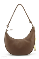 Vivisence Sac bandoulière T0041 en polyuréthane, sac demi-lune élégant, brun