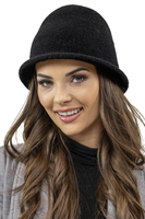 Vivisence Chapeau Femme Hiver Classique En Fil Chaud Idéal Pour Offrir 7044, noir