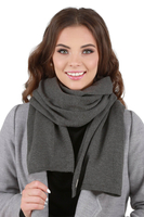 Vivisence Bonnet Et Écharpe Femme Pour L'automne et L'hiver Ensemble Chaud En Laine Avec Doublure Antistatique Pour Les Froids Jours Et Les Activités En Plein Air 7010Kmpl, gris foncé